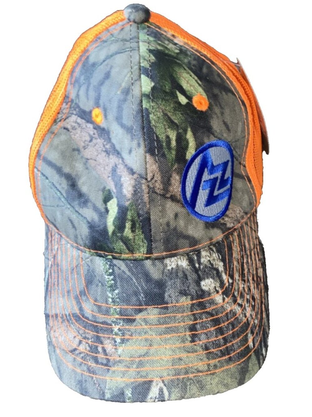 NWT Mossy Oak Camo Blaze Orange Mesh Trucker Hat AZZ INC Hot Dip Galvanized NEW